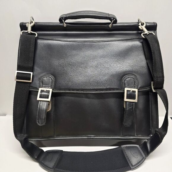 NOT FOR SALE McKLEIN HALSTED Black Leather Double Compartment - Picture 1 of 9